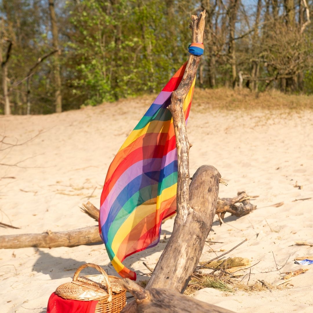 Little Botanic Label playcycle speeldoek regenboog waves