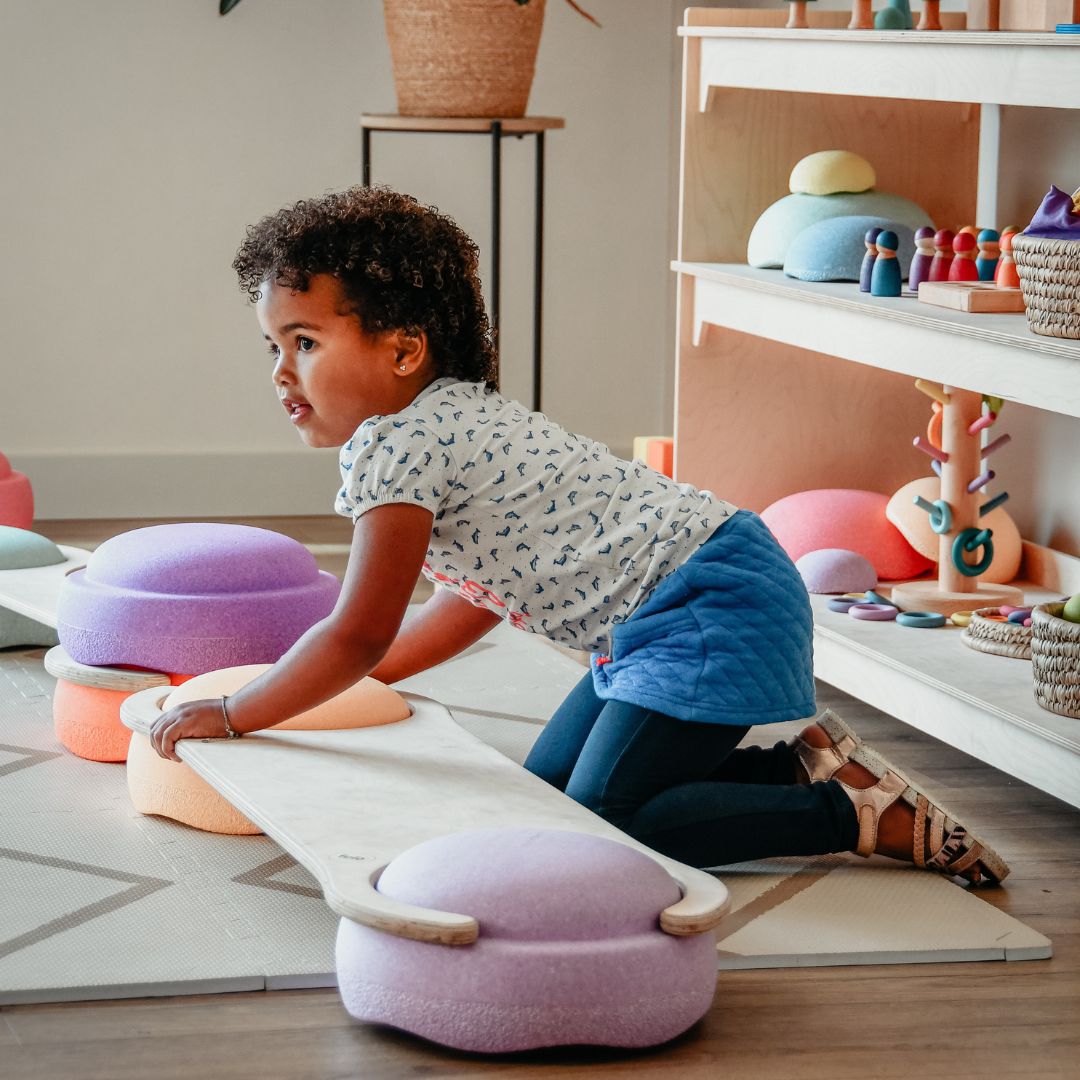 Lulo brede balansplank van hout voor stapelstein-stenen