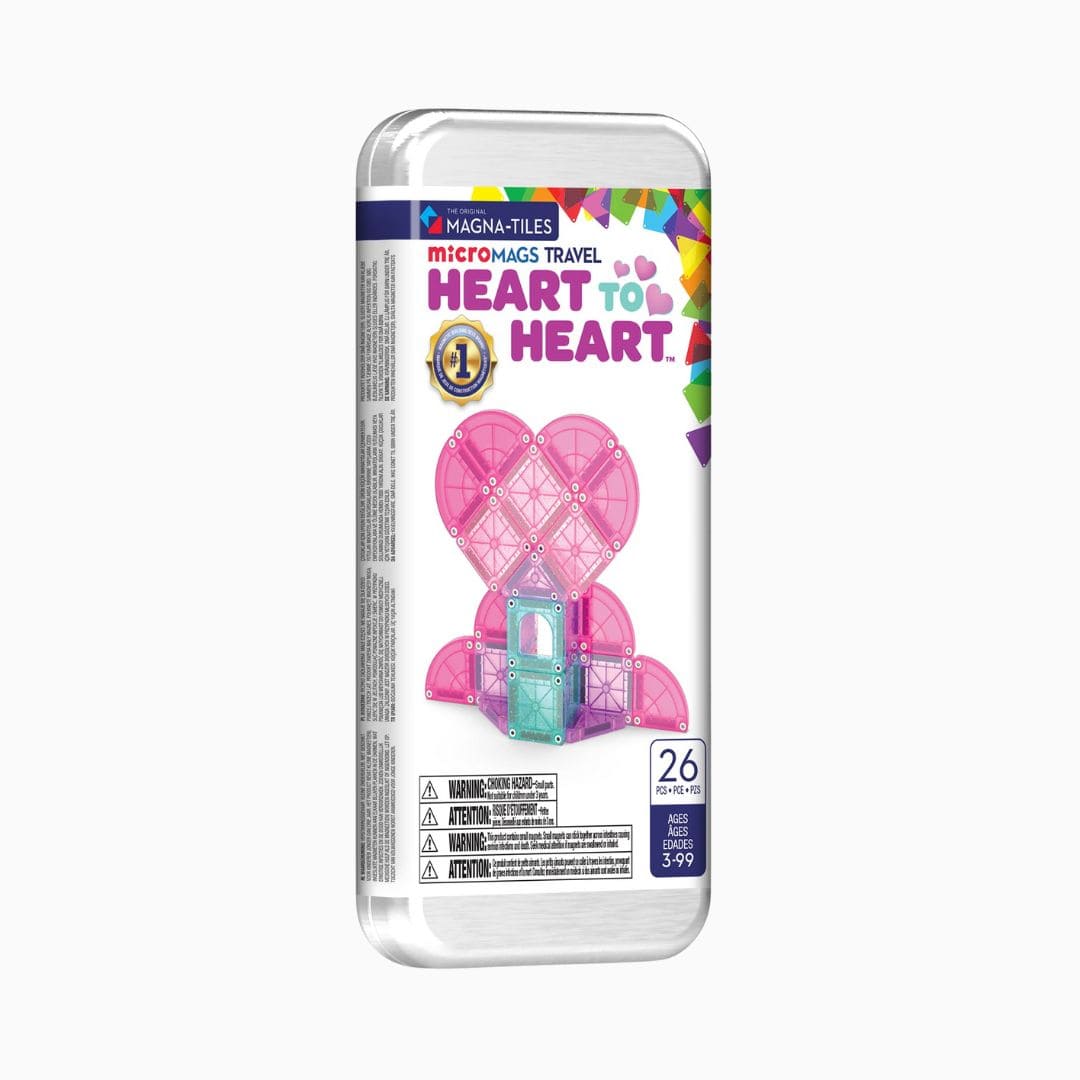 Magna-tiles travelset heart to heart mini magnetische tegels waarmee je o.a. een hartje kan maken