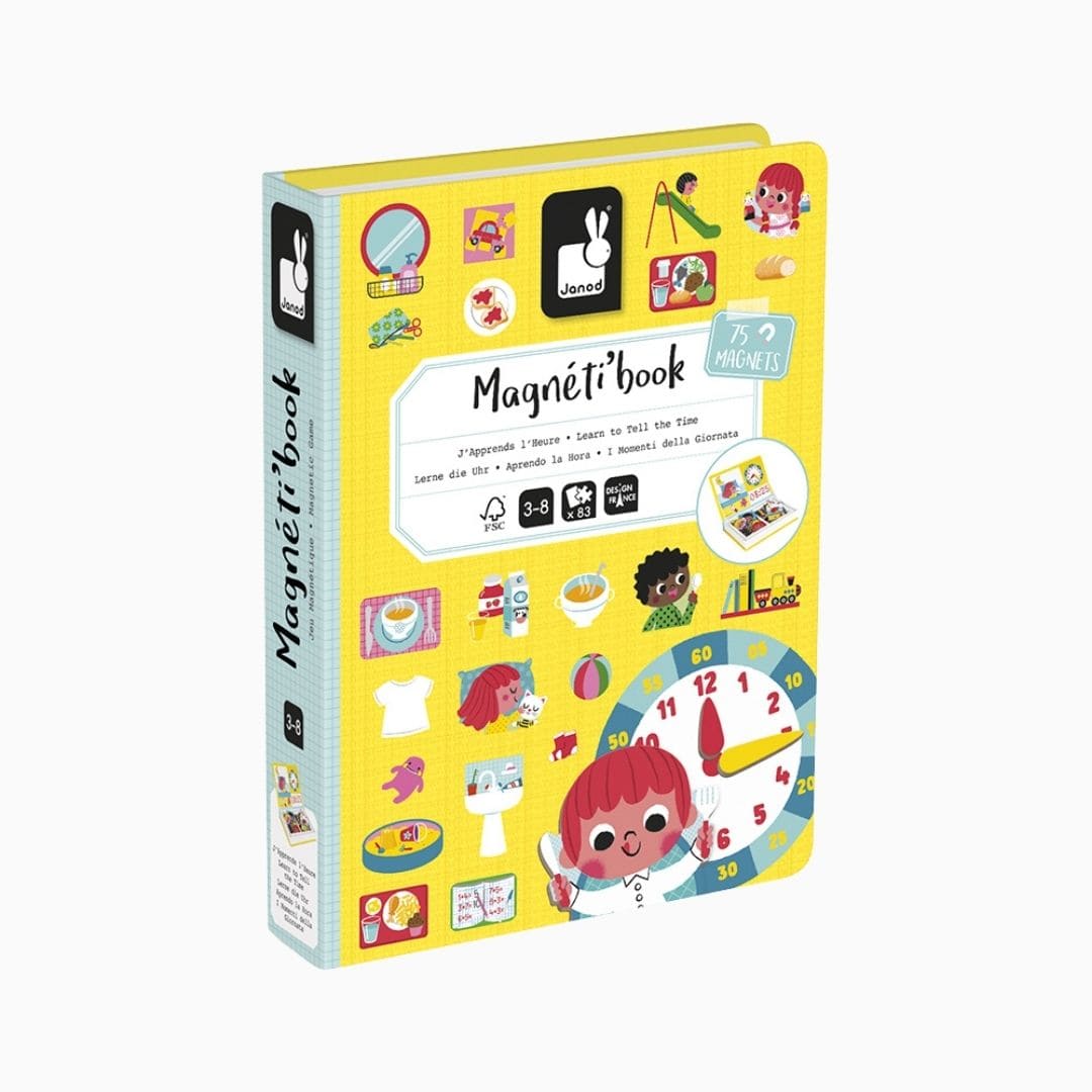 Janod magneetboek - klok kijken