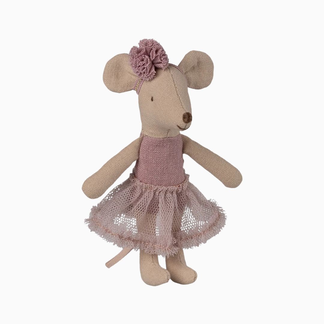 Maileg ballerina kleine zus muis in de kleur Heather