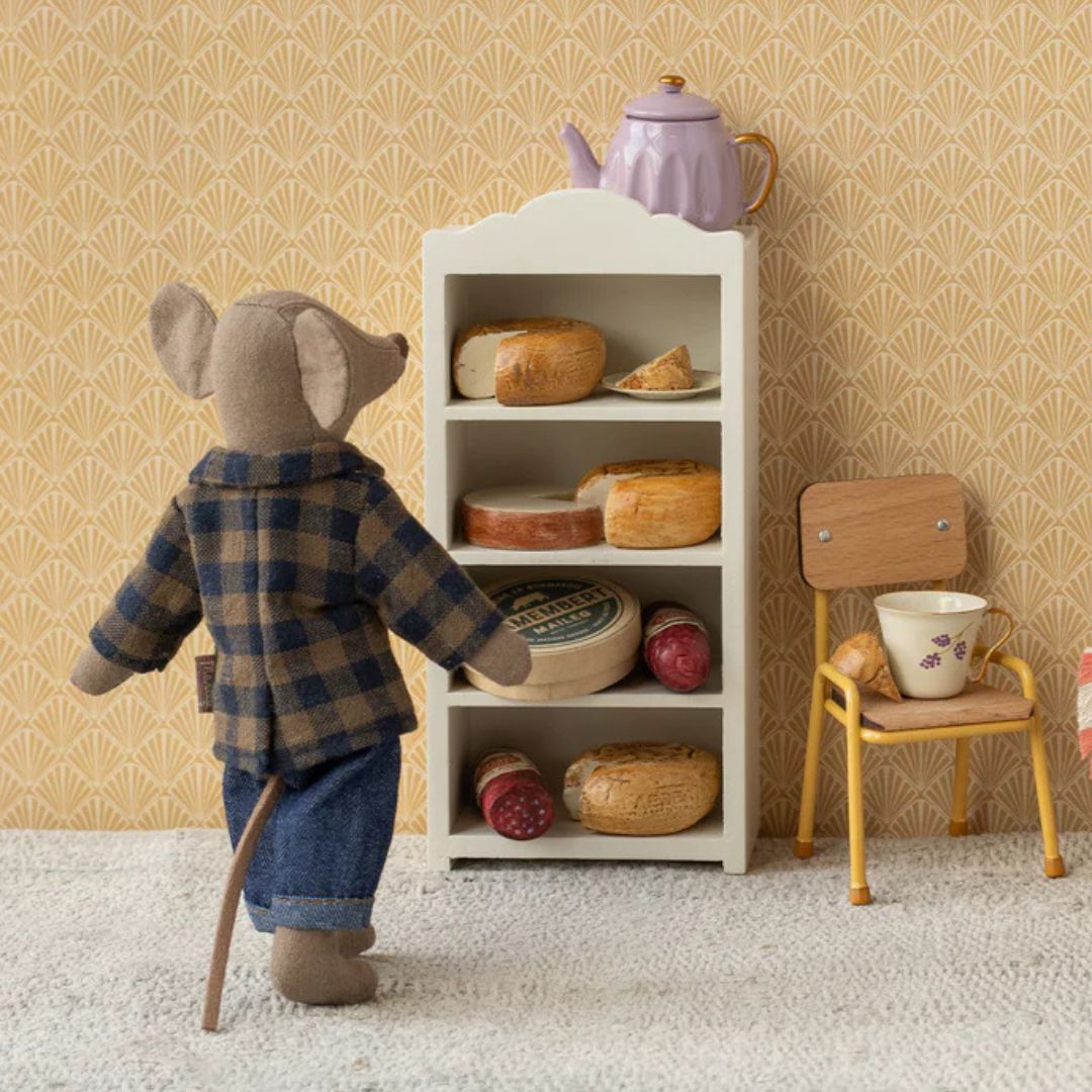 Maileg kleding voor papa muis met jas, t-shirt en spijkerbroek