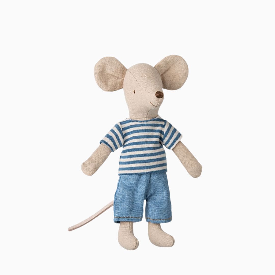 Maileg muis Louimax grote broer met t-shirt en spijkerbroek