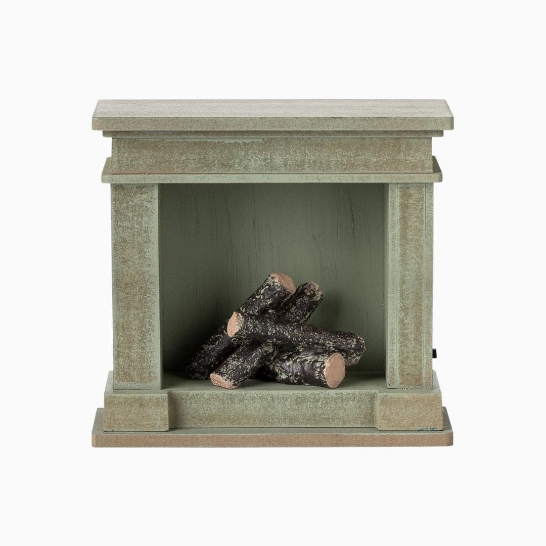 Maileg openhaard in de groene kleur Dusty green 