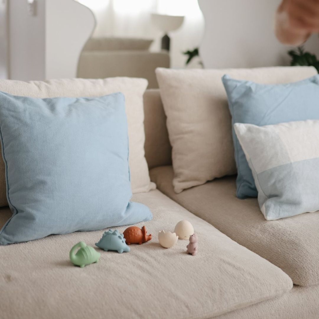 mushie badspeelgoed set met 4 badspeeltjes in het thema dinosaurussen