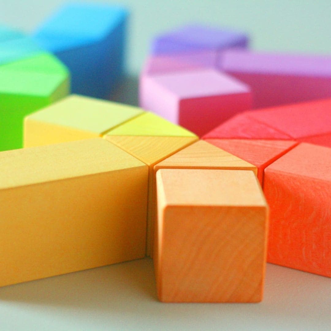 Ocamora houten piramide blokjes - driehoeken
