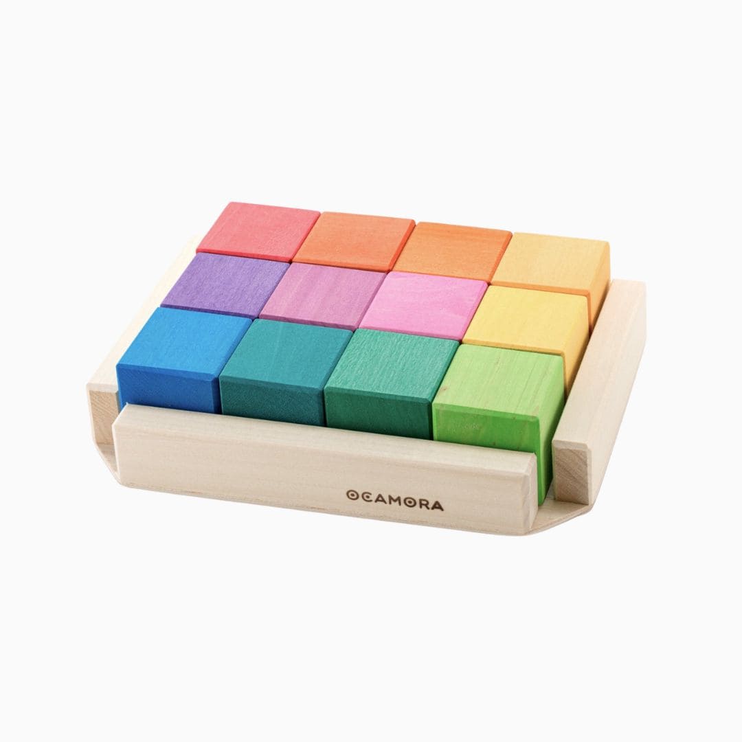 Ocamora houten blokkenset regenboog