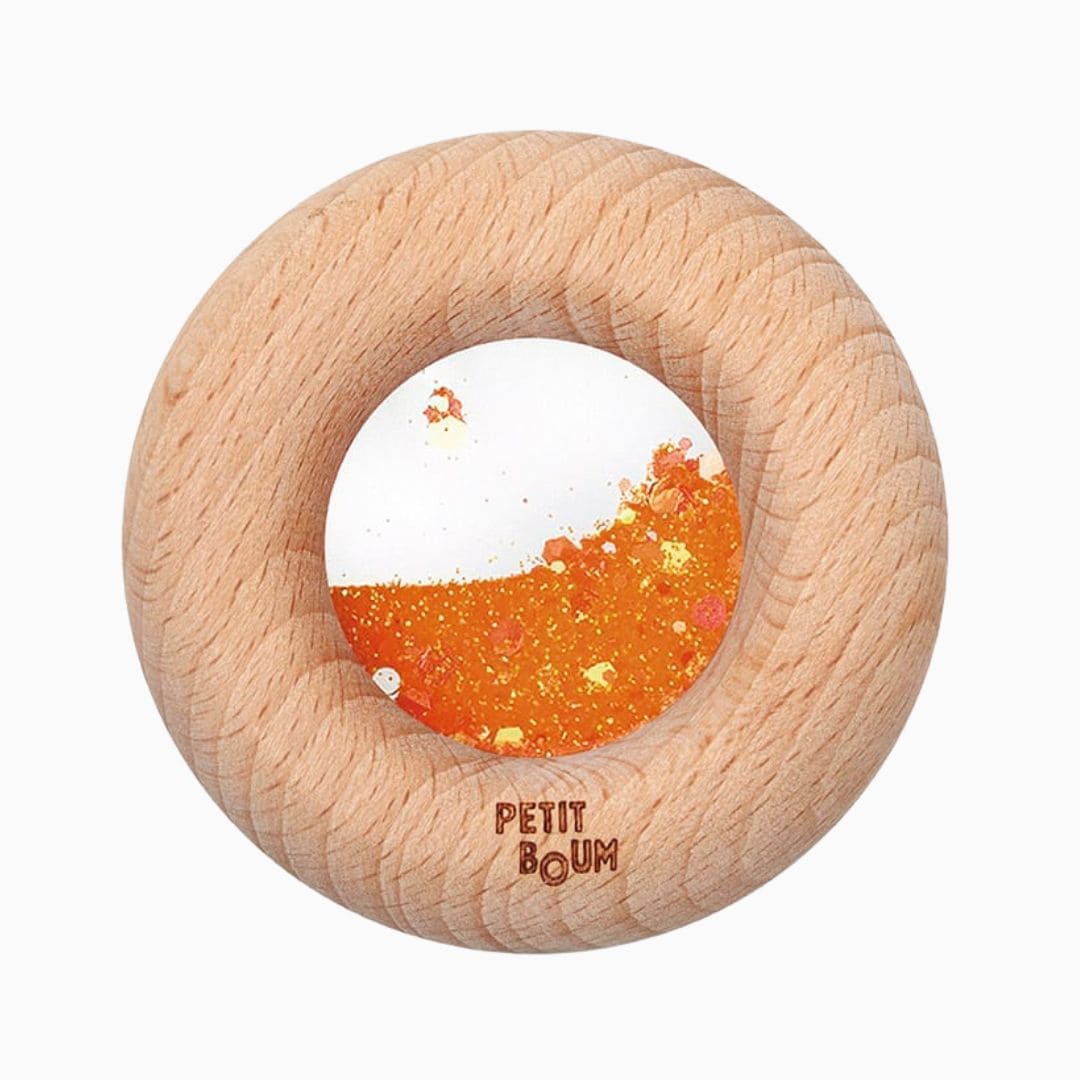 petit boum sensorische donut met oranje glitters