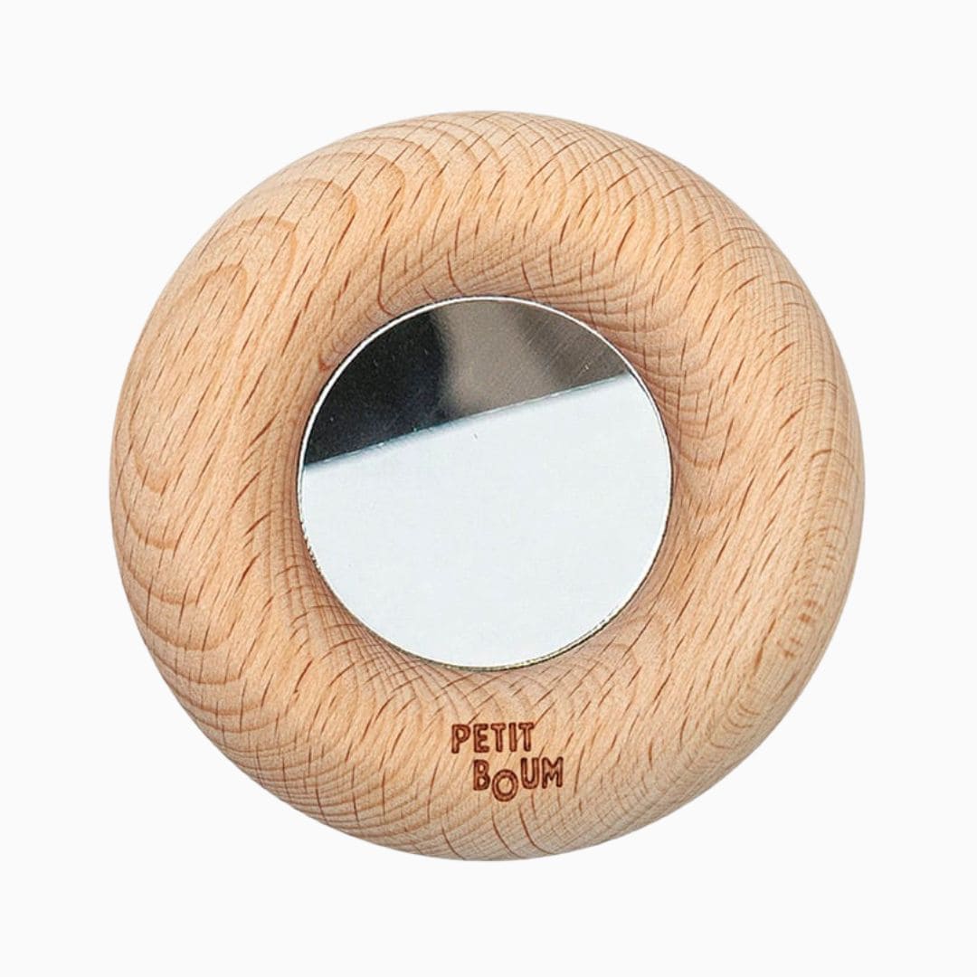 Petit boum sensorische donut en bijtspeeltje met spiegel