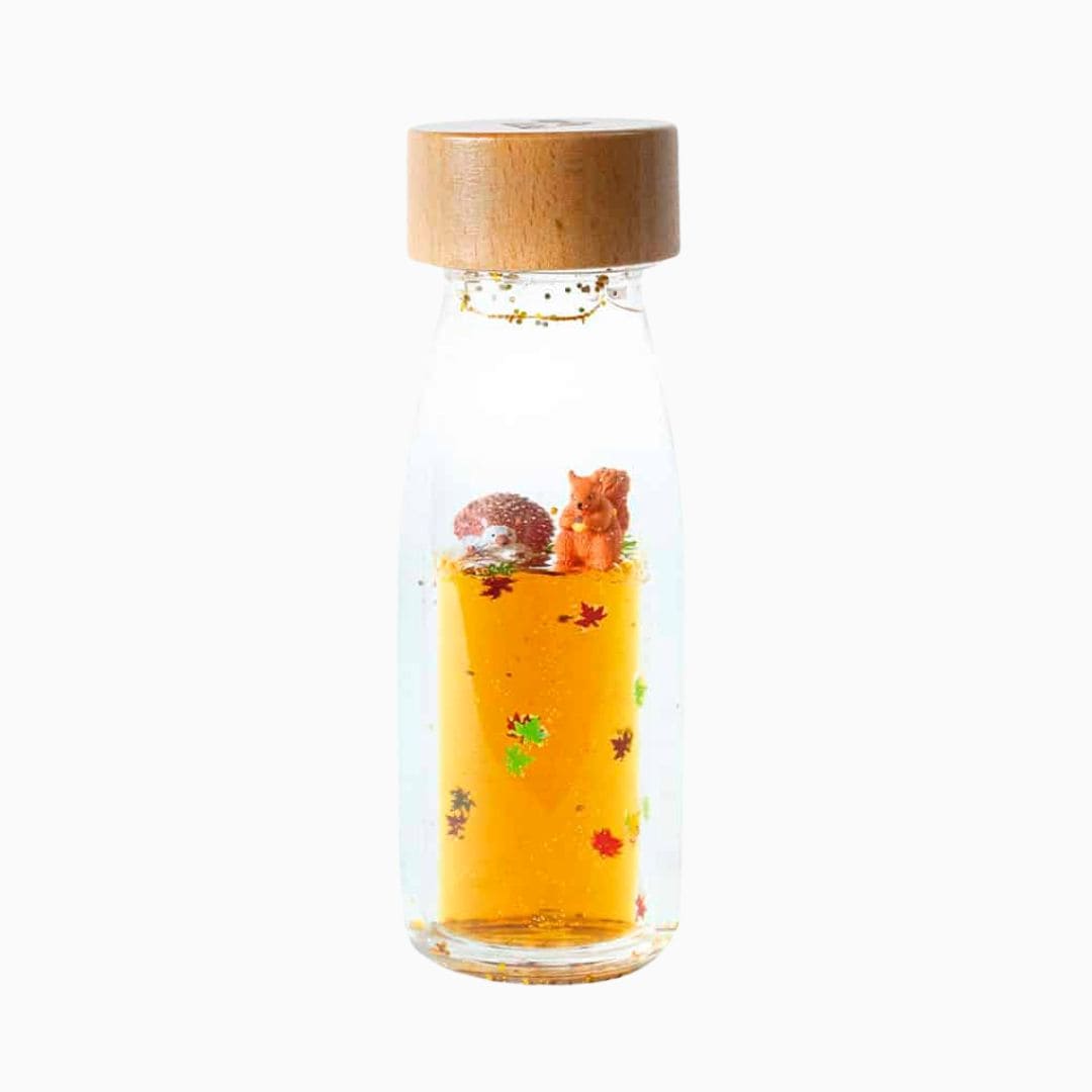 Petit Boum sensorische fles float bottle Autumn herfst met egel en bos