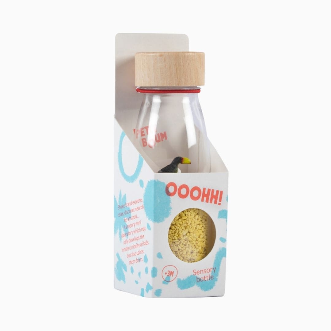 Petit Boum sensory bottle sensorische fles toekan