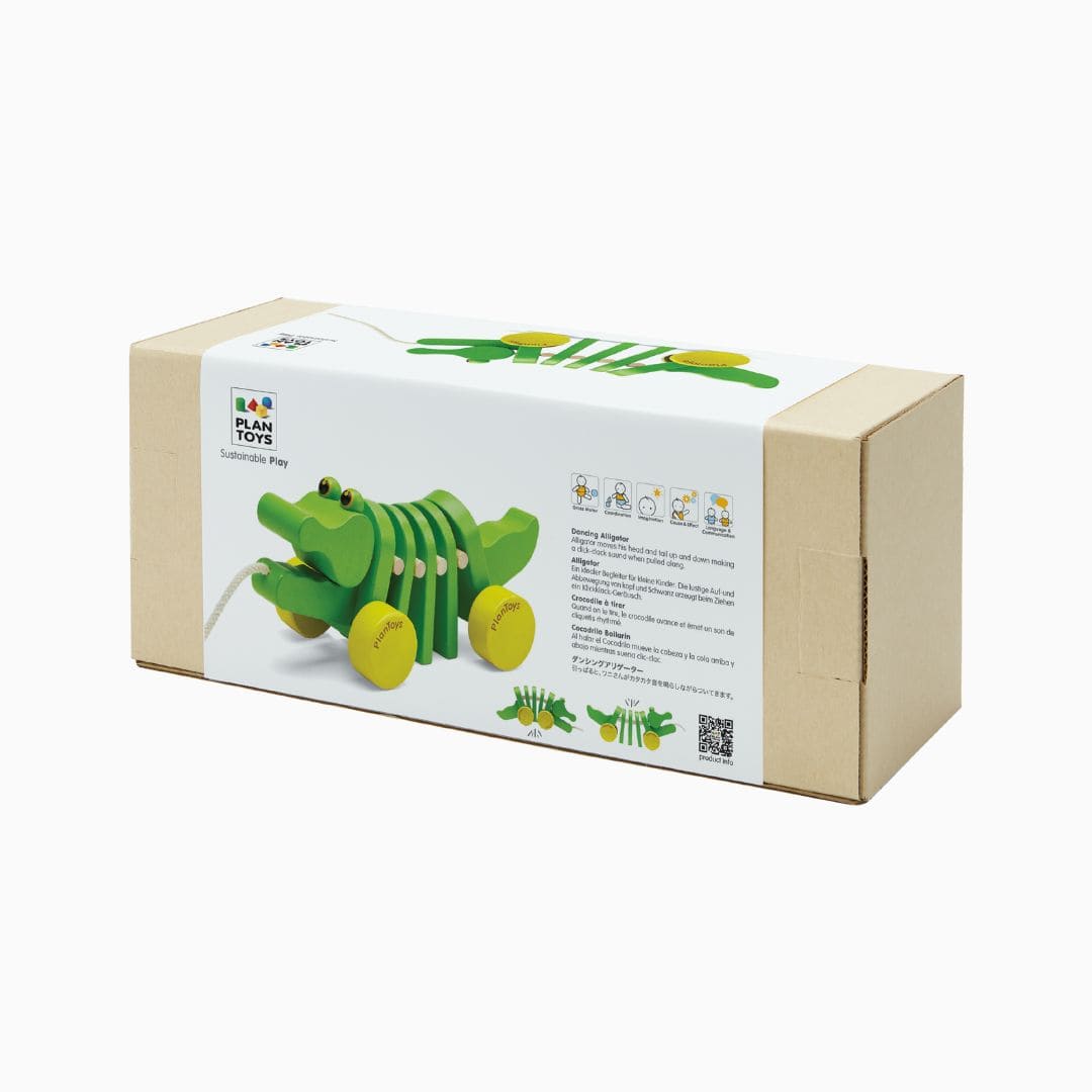 Plantoys houten trekdier krokodil