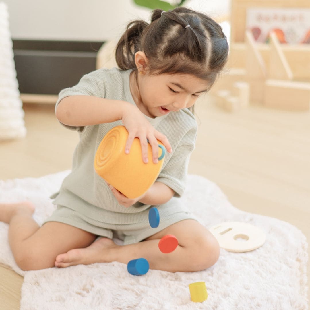 PlanToys permanentie box met houten vormen