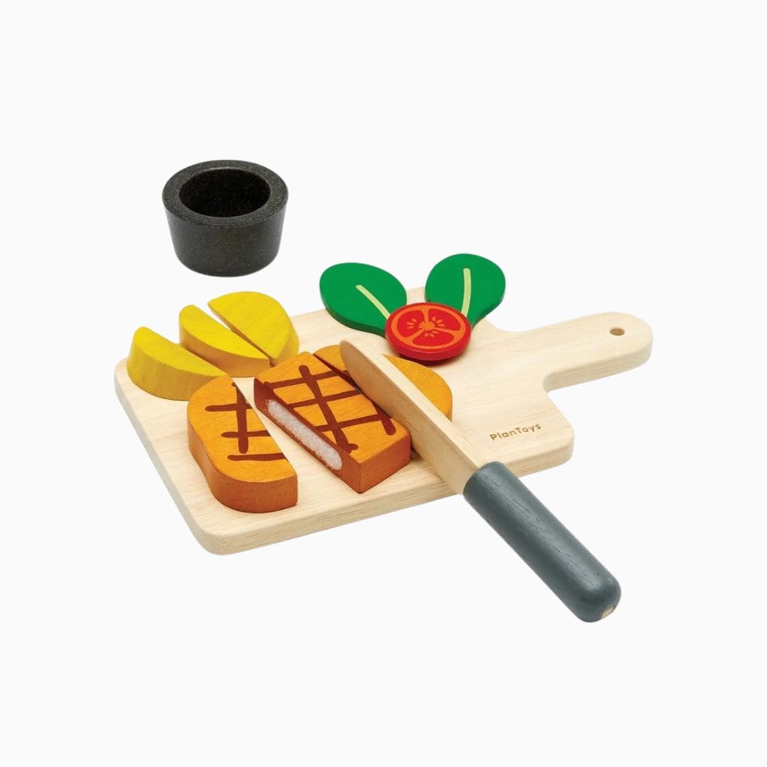 Plantoys houten steak set