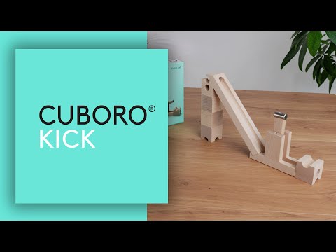 CUBORO houten knikkerbaan uitbreiding kick met 8 delen