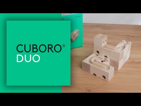 CUBORO duo houten knikkerbaan uitbreiding met 16 bouwelementen