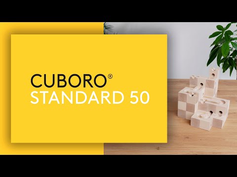 CUBORO houten knikkerbaan met 50 bouwelementen