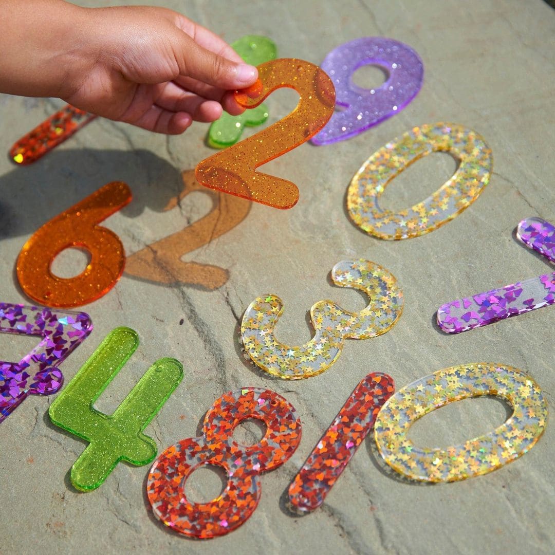 Tickit doorschijnende regenboog glitter cijfers