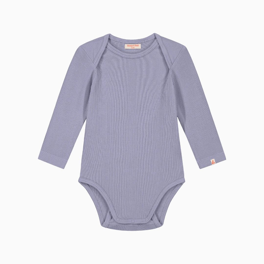 Romp & Roll meegroeiromper met lange mouwen in de lila kleur mystic