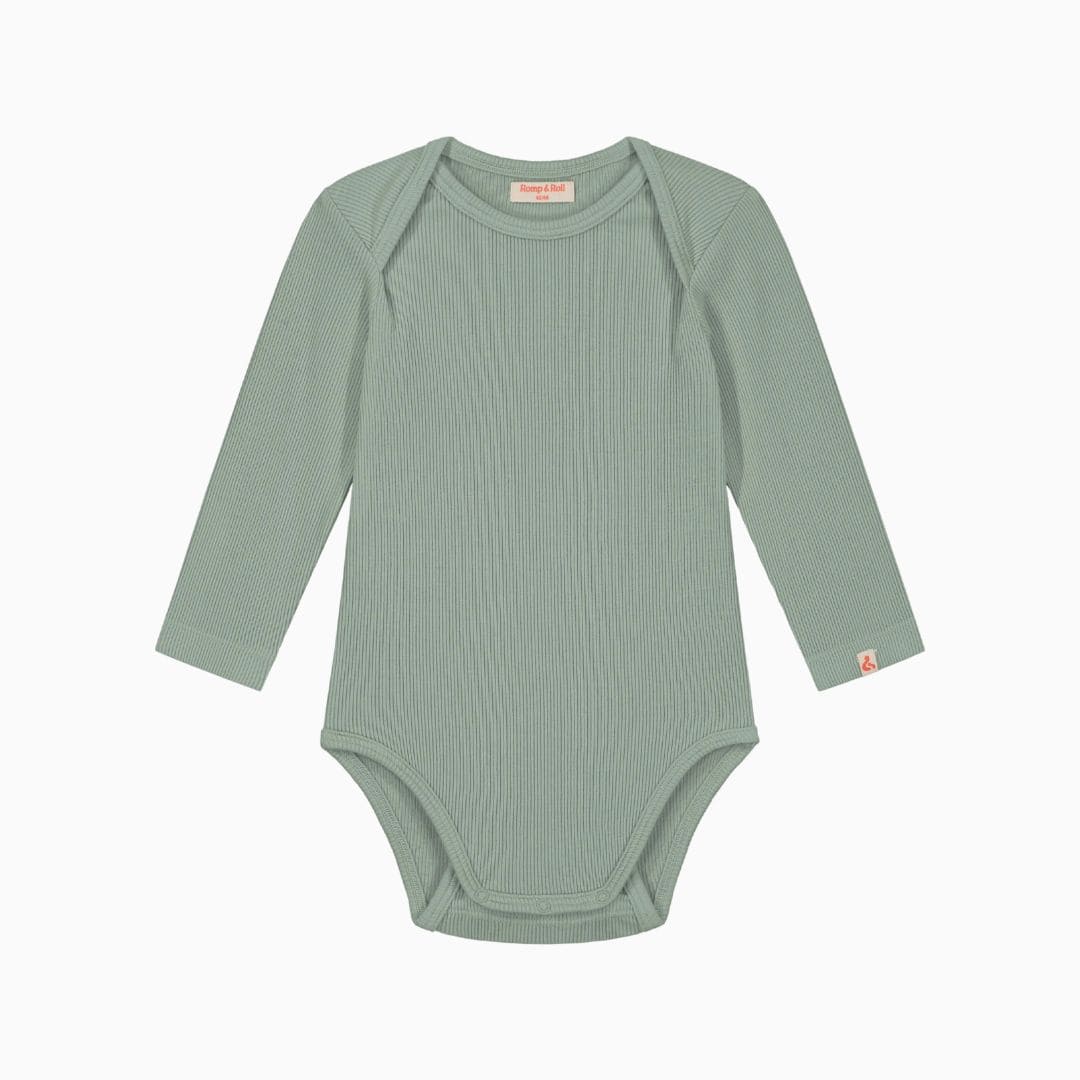 romp & roll meegroeiromper met lange mouwen in de groene kleur sage