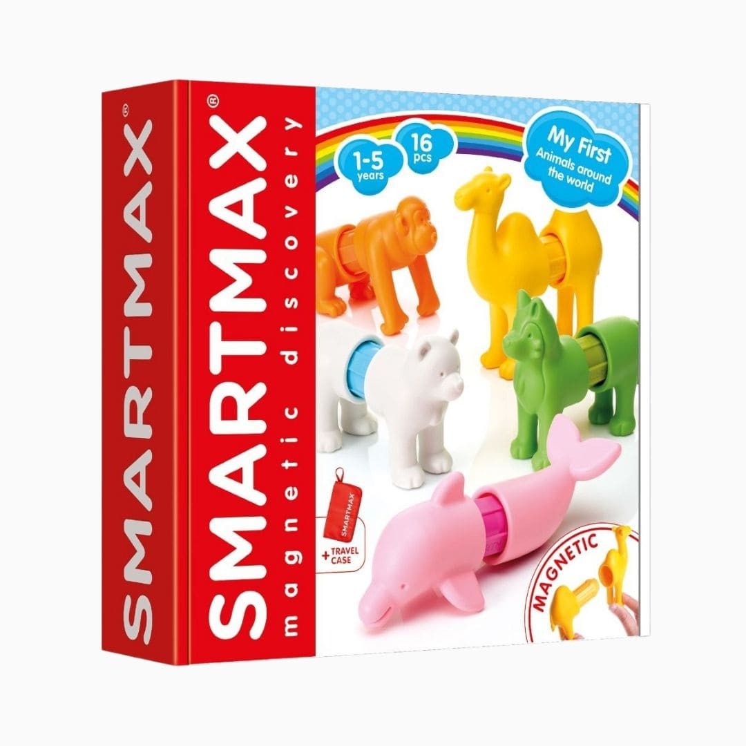 smartmax magnetisch speelgoed voor dreumes en peuter my first animals around the world set met diverse wilde dieren
