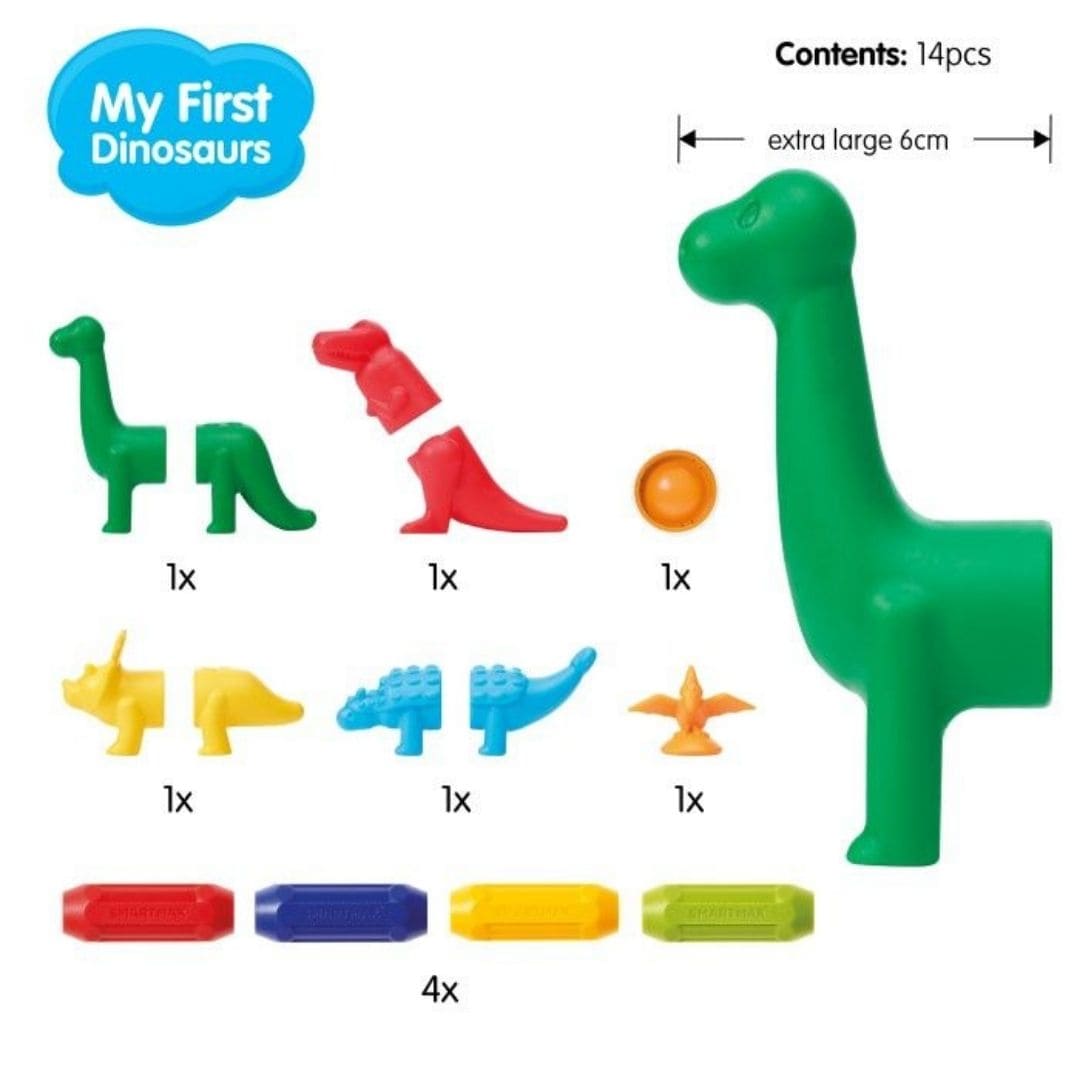 smartmax magnetisch speelgoed voor dreumes en peuter my first dinosaurs set met dinosaurussen