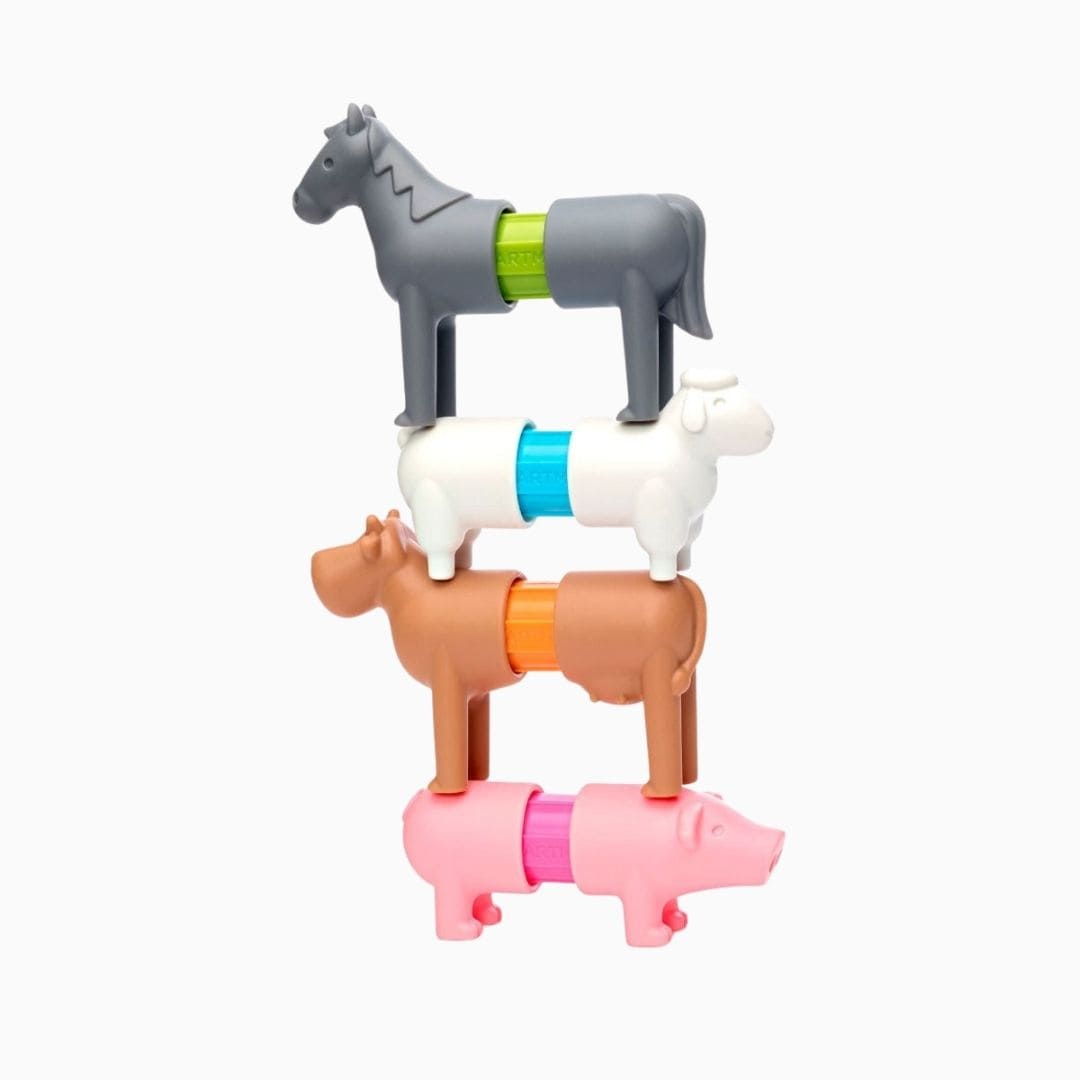 Smartmax magnetisch speelgoed voor dreumes en peuter my first farm animals set met vijf boerdijdieren