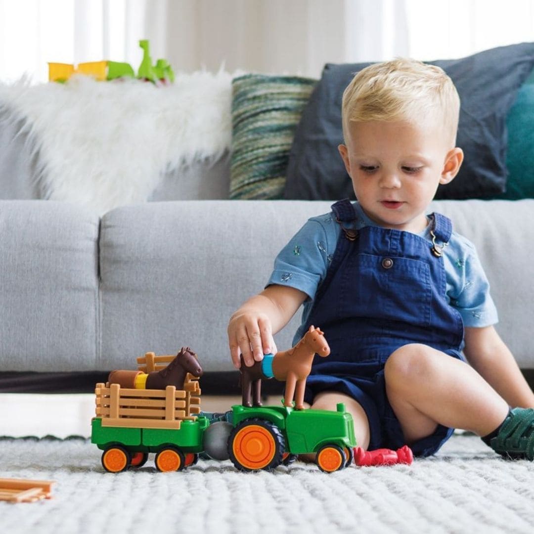 smartmax magnetisch speelgoed voor dreumes en peuter my first tractor met trekker, paarden en boer