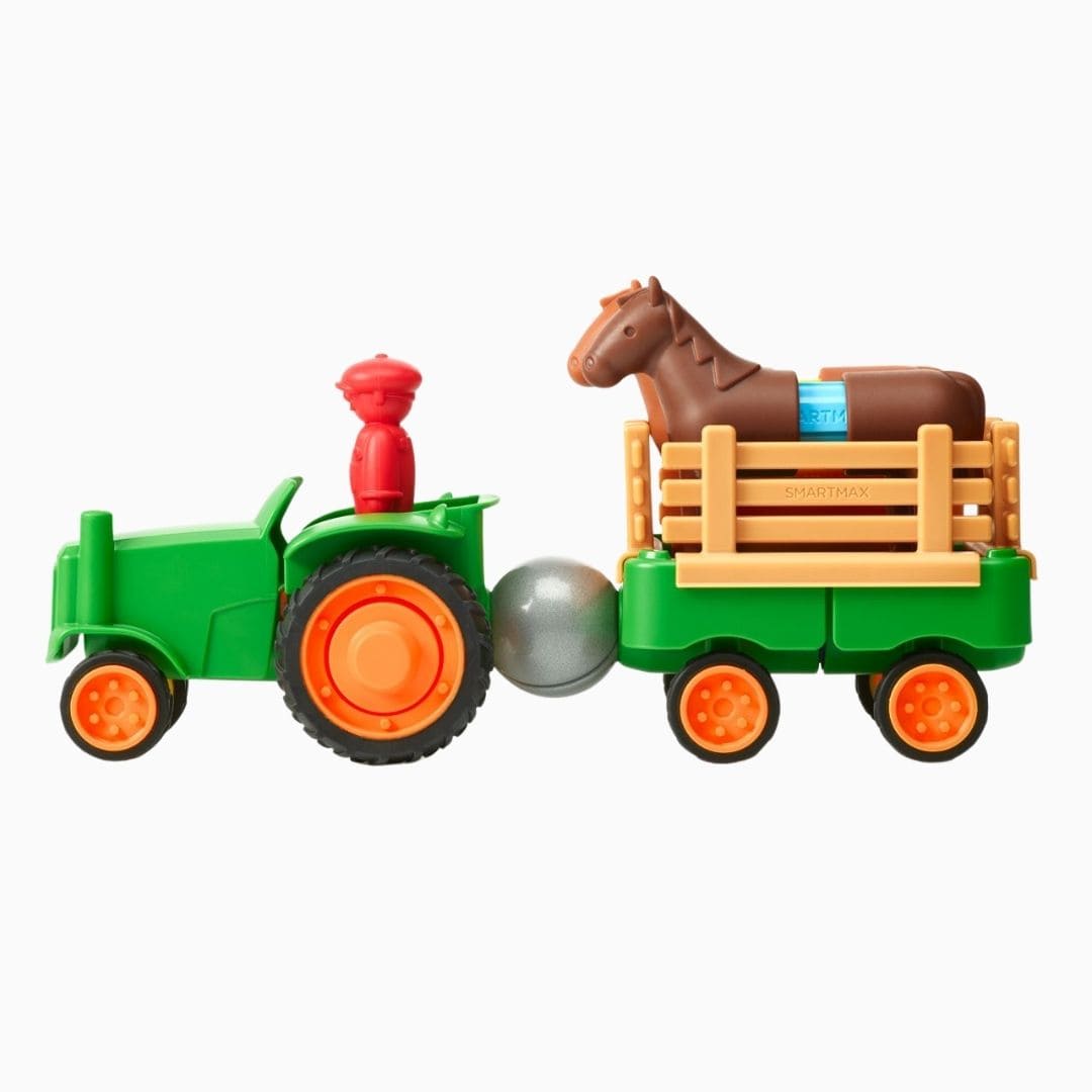 smartmax magnetisch speelgoed voor dreumes en peuter my first tractor met trekker, paarden en boer