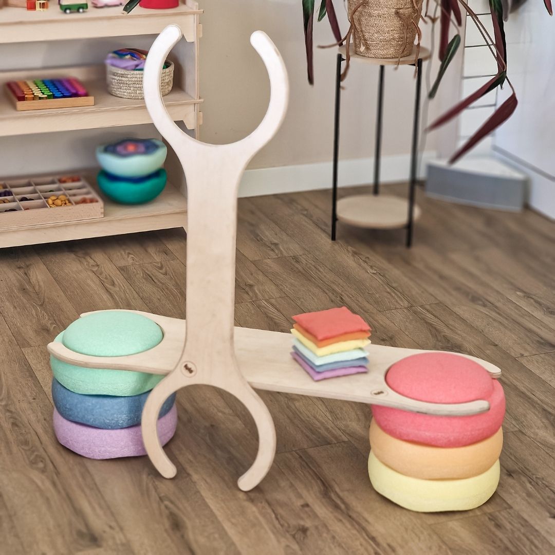 Stapelstein aanbieding voordeelbundel pastel met lulo balansplanken en pittenzakjes