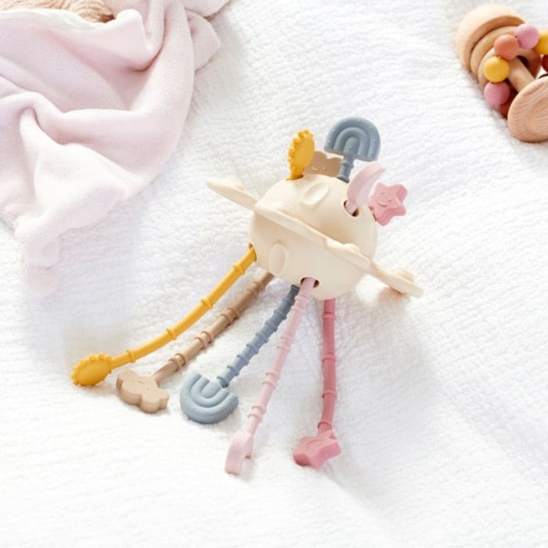 Tickit sensorisch speelgoed silisoft zip pull fidget toy in de kleur sand