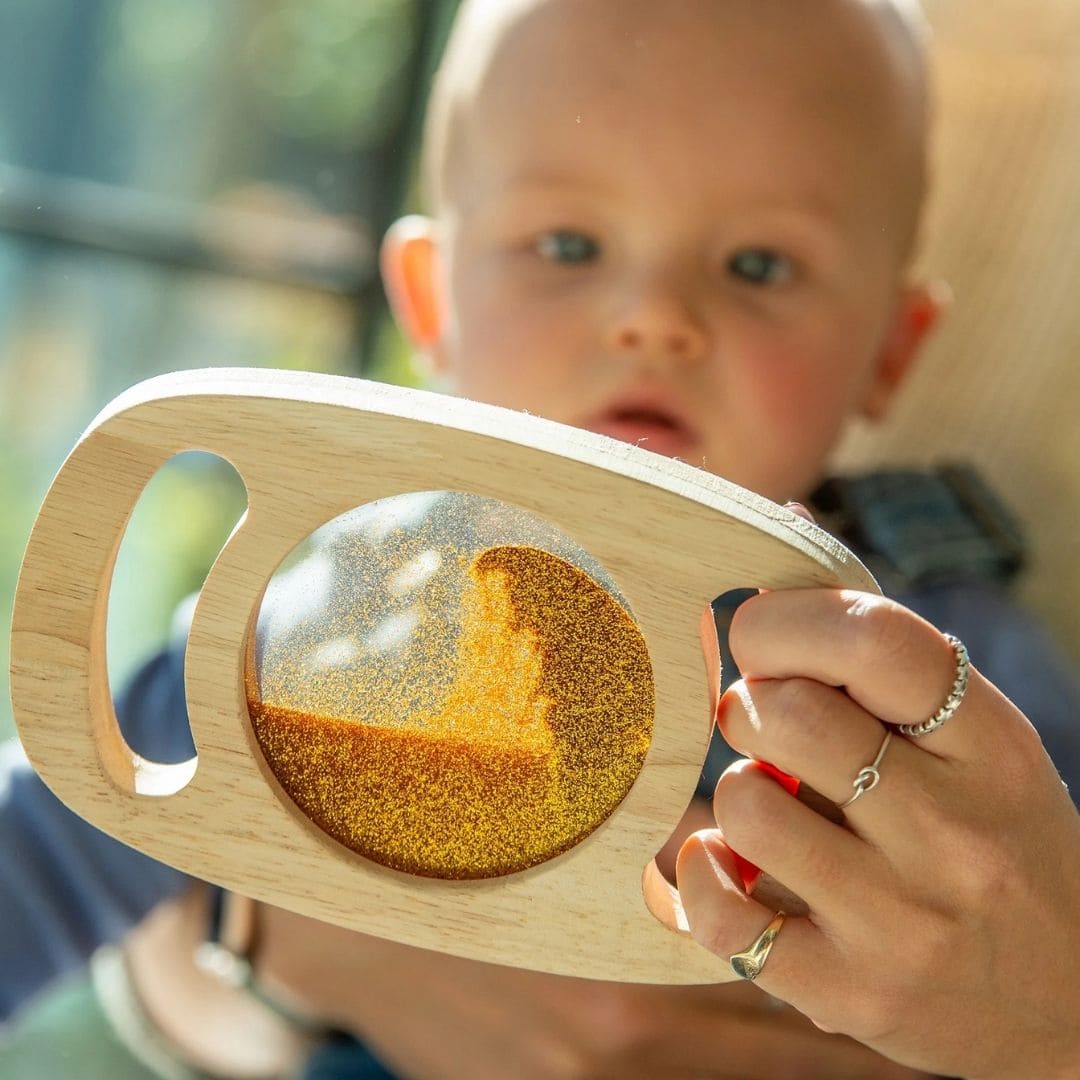 Tickit gemakkelijk vast te houden glitterpaneel met gouden glitters