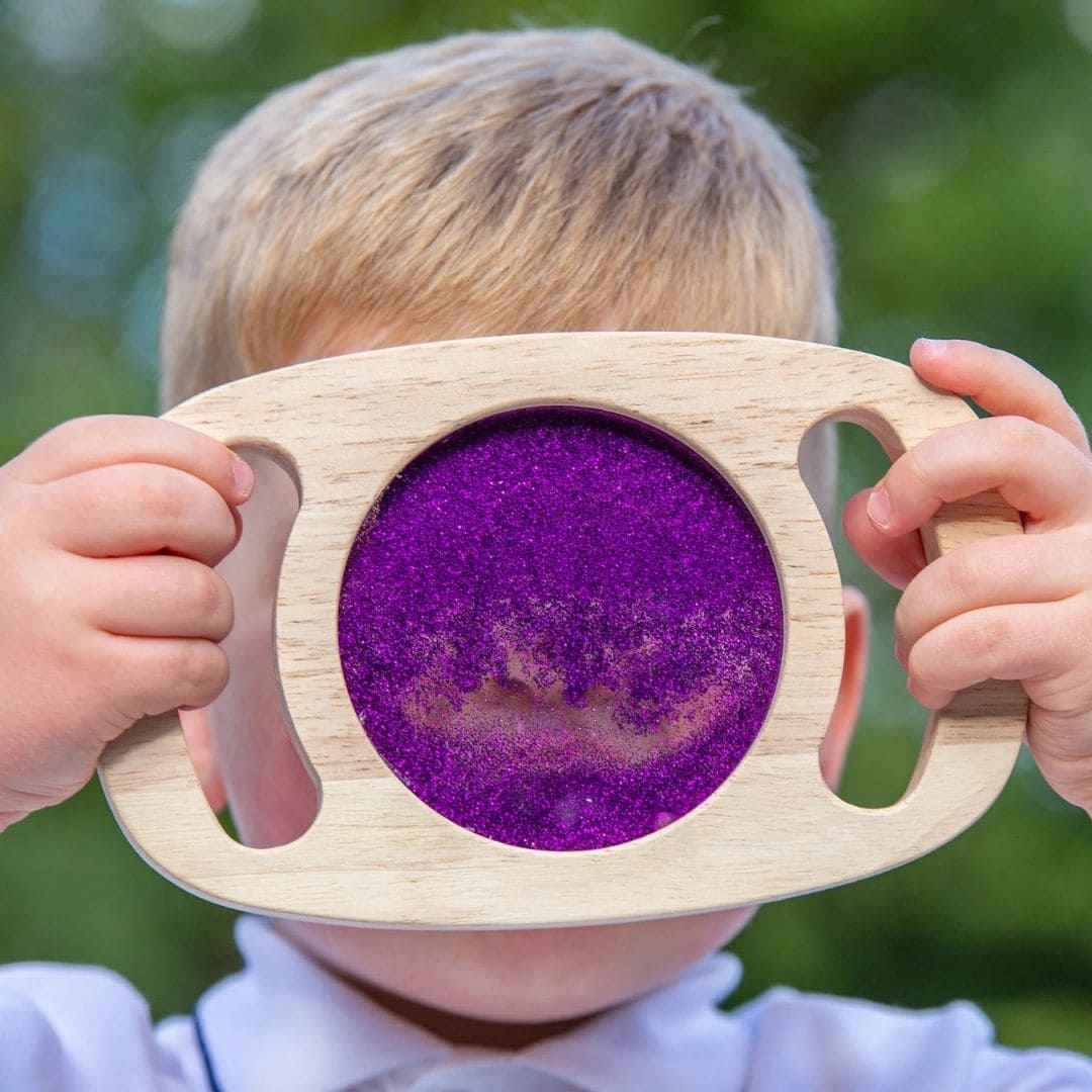 Tickit gemakkelijk vast te houden glitterpaneel met paarse glitters