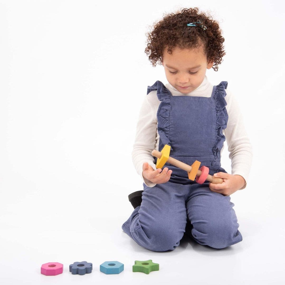tickit xl bout met 7 moeren in regenboogkleuren