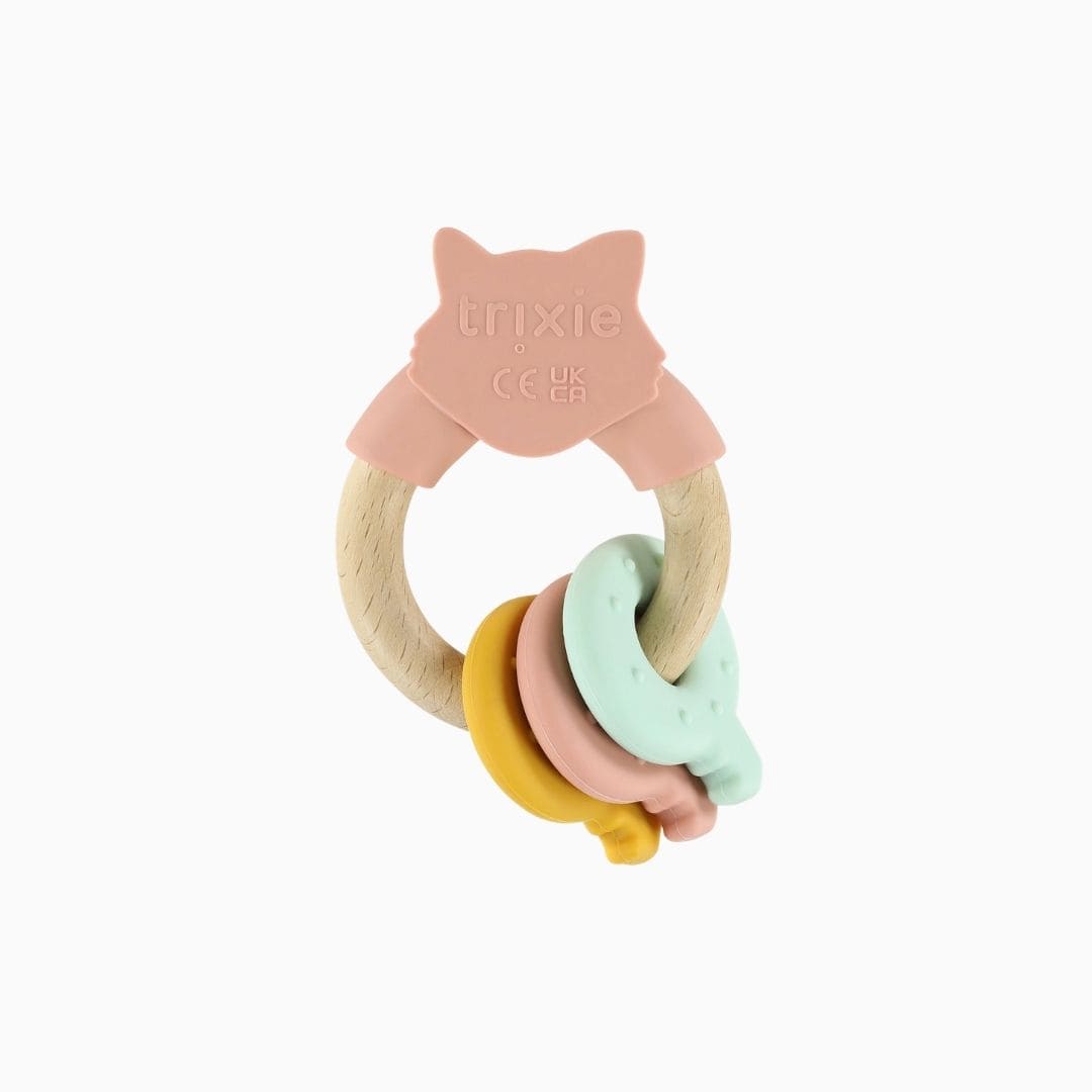 Trixie houten activiteitenring met silicone in het thema van Mrs. Cat