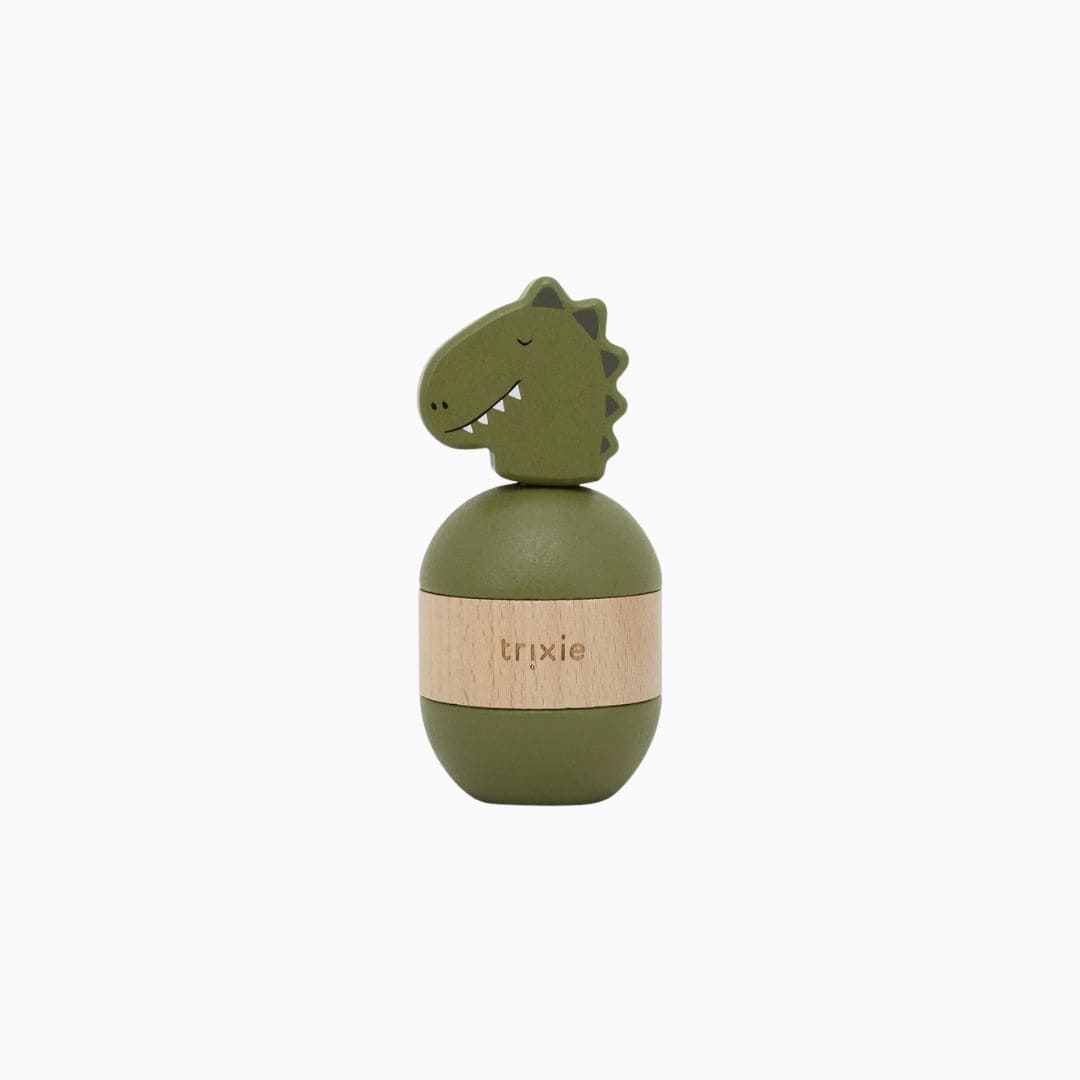 Trixie houten stapeltoren met rammelgeluid in het thema van Mr. Dino