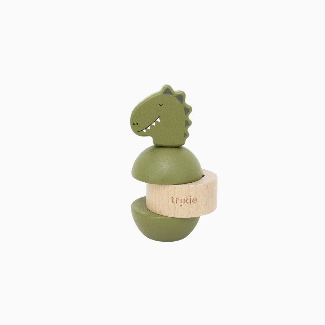 Trixie houten stapeltoren met rammelgeluid in het thema van Mr. Dino