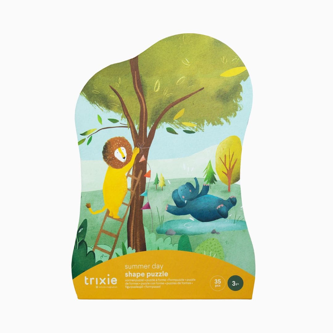 Trixie vormen puzzel van karton met 35 puzzelstukjes in het thema zomerdag