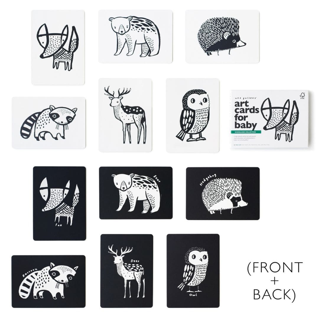 Wee Gallery contrastkaarten zwart wit bosdieren