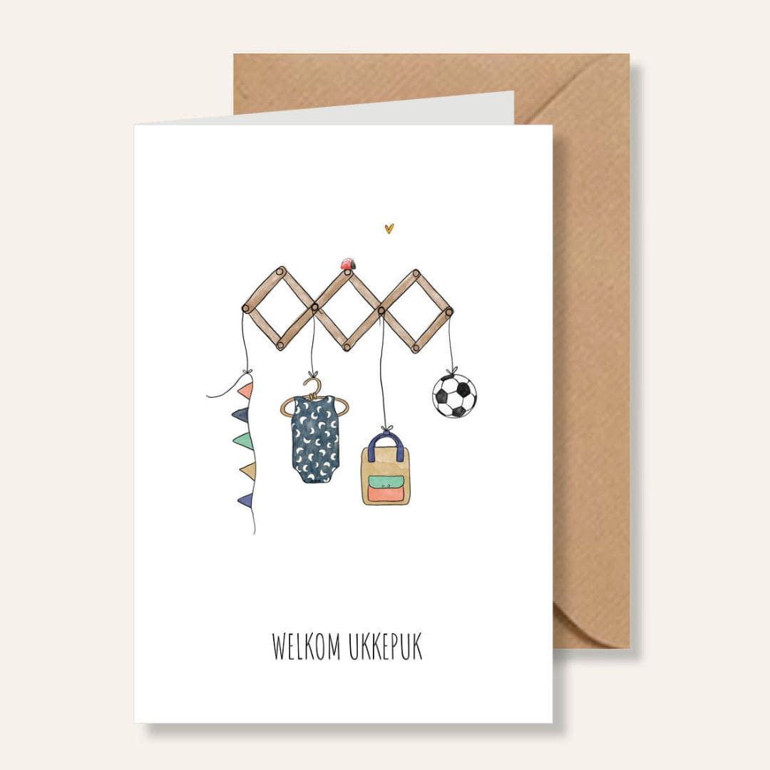 Juulz illustrations & design geboortekaartje - welkom ukkepuk jongen
