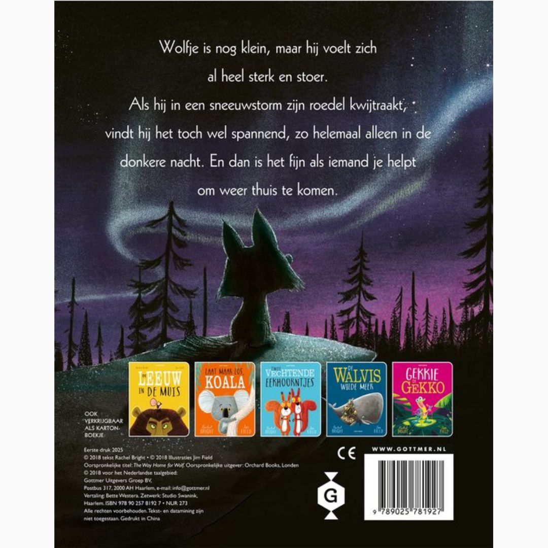 Kartonboek wolfje wil naar huis van Rachel Bright en Jim Field