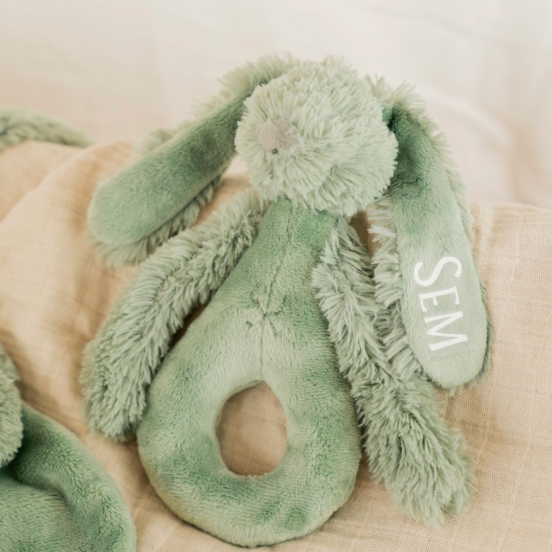 Happy Horse rammelaar Rabbit Richie groen met naam