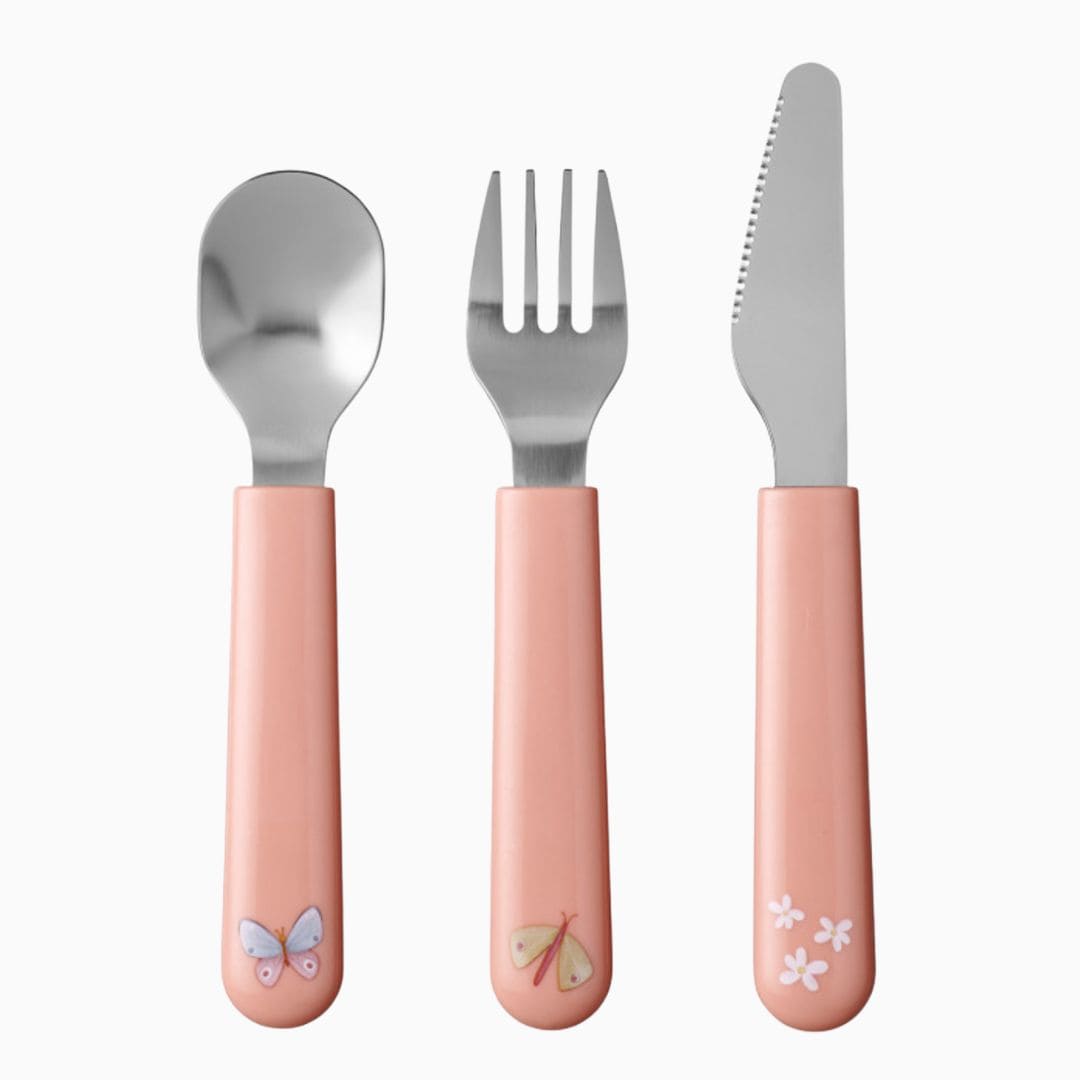 Little Dutch x Mepal kinderbestek Flowers & Butterflies roze